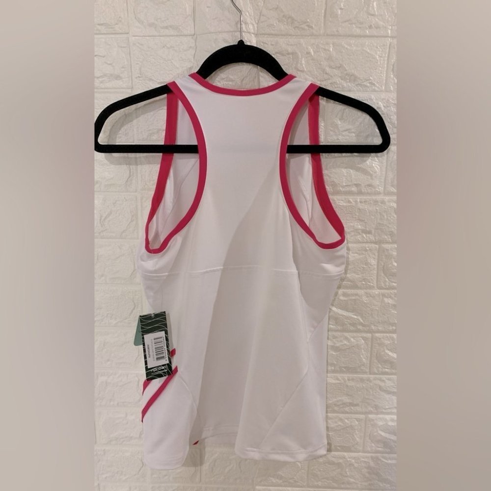 BNWT INPHORM LIGHTWEIGHT TANK | WHITE PINK | UPF SUN PROTECTION MOISTURE WICKING - Picture 4 of 6